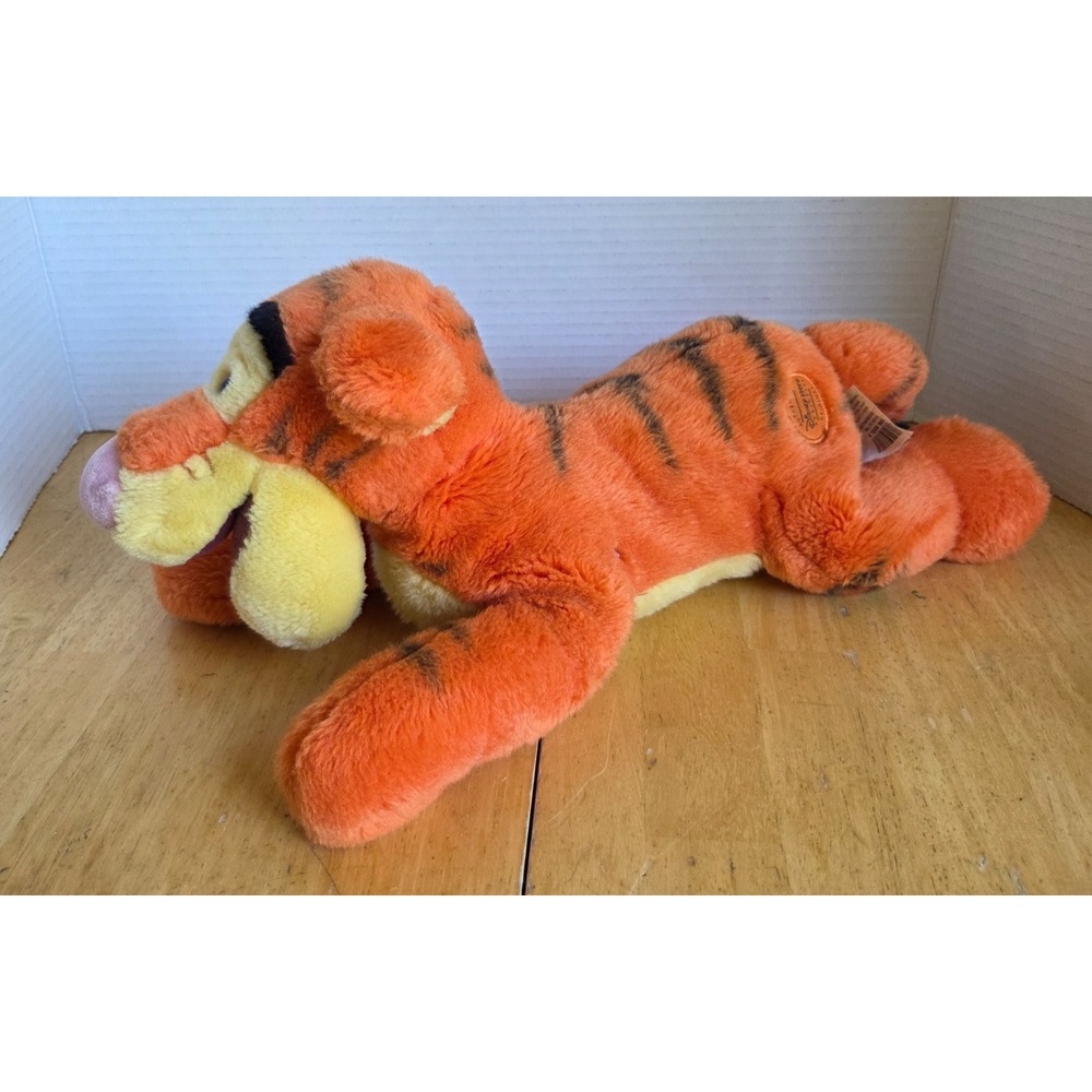 Authentic Disney Store Exclusive Small Lying Tigger Plush Toy 15 inch Curly Tail